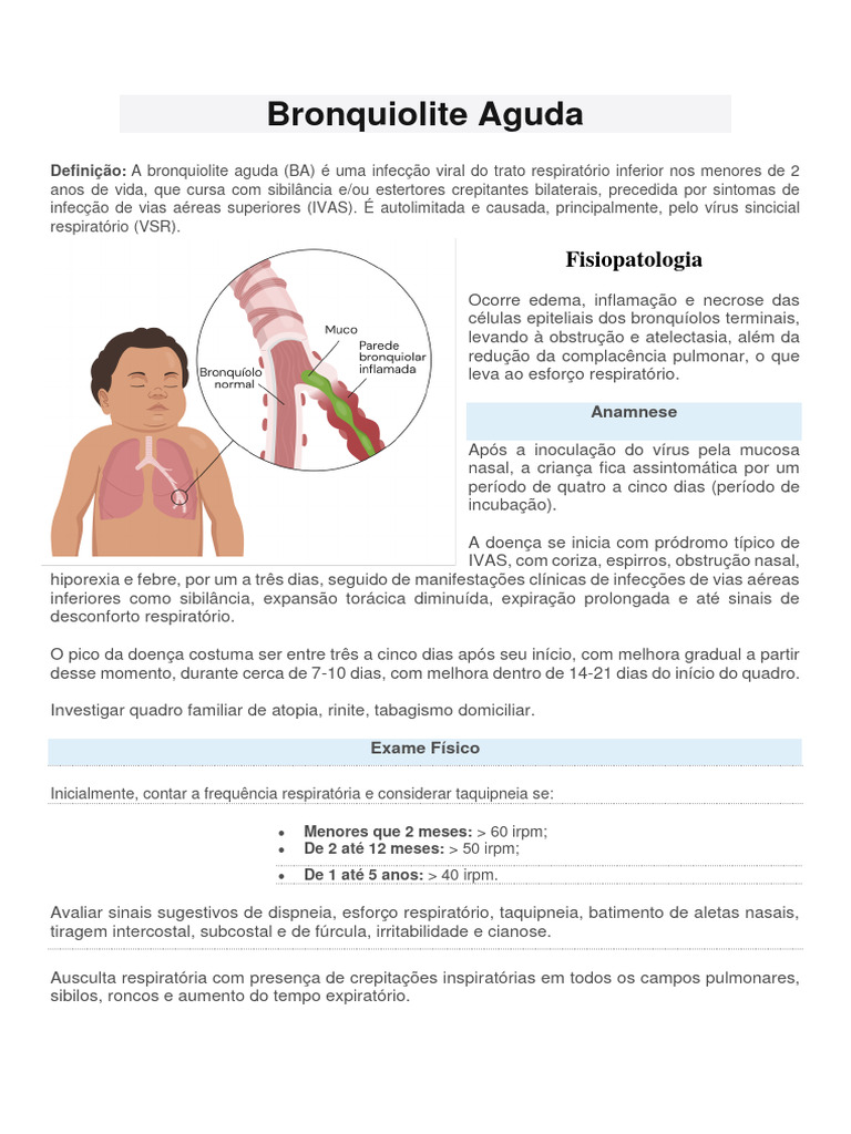 Bronquiolite Aguda - Emergências Pediatricas | PDF | Pneumonia | Imunologia