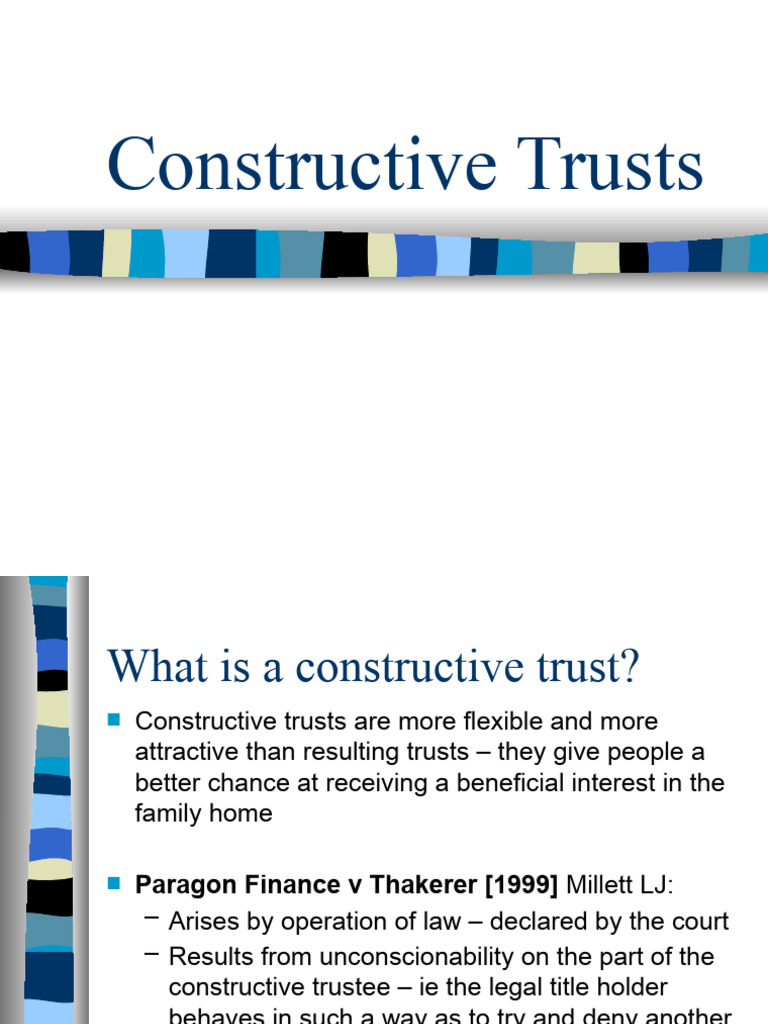 Understanding Constructive Trusts in Law | PDF | English Trust Law ...