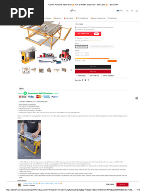1200W Portable Table Saw. Turn 3-4 Man Jobs Into 1 Man Jobs - BCQTRH