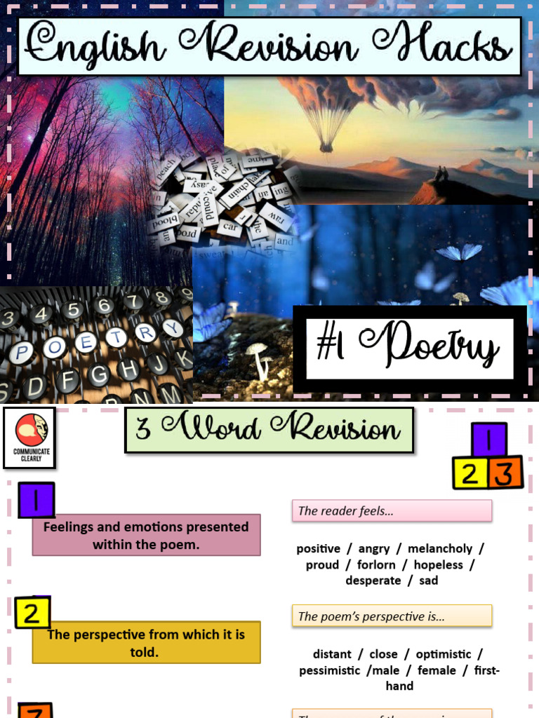 Poetry Revision Hacks Pdf Poetry