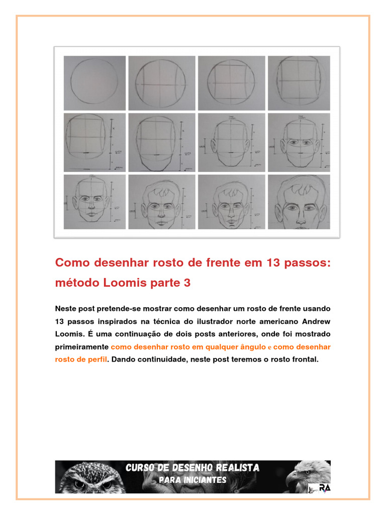 Desenho Realista de Rosto em 13 Passos | PDF | Círculo | Desenho
