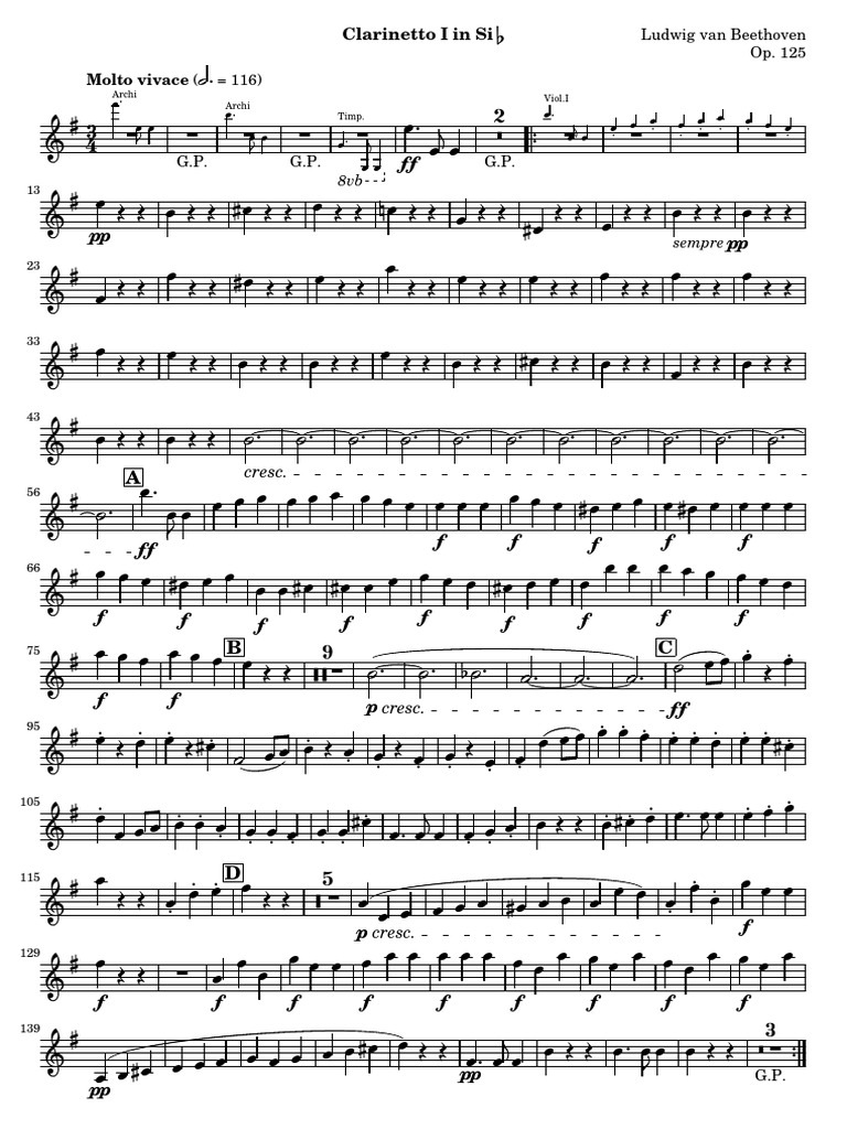 Beethoven symphony 9 excerpt PDF
