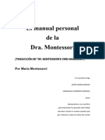 Montessori - El Manual Personal de La Dra. Montessori, María Montessori