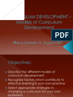 CURRICULUM DEVELOPMENT - Models of Curriculum Development