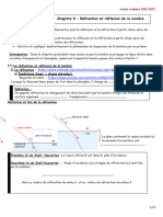 2021-2022 Thème3Chap3 Refraction Et Réflexion FicheElève