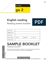 ks2 English 2016 Sample Reading Answer Booklet