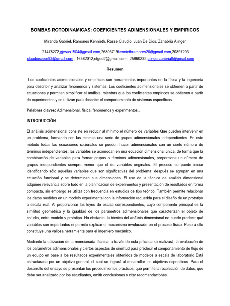 Informe Final Practica Nro 13 | PDF | Turbomaquinaria | Bomba