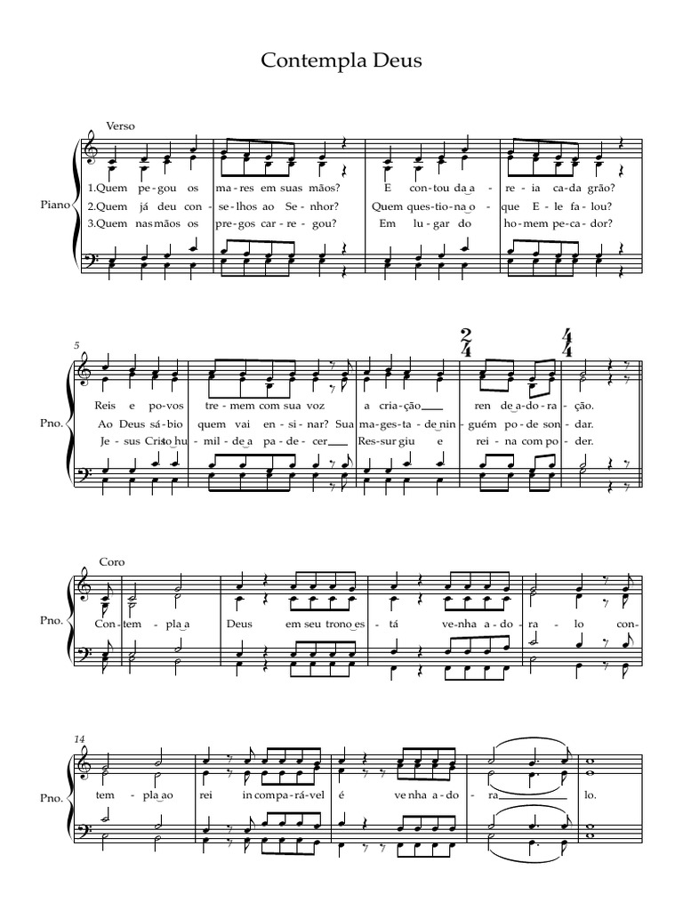 Contempla Deus - Partitura Completa | PDF | Teologia | Divindade criadora
