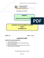 Ems Grade 9 Paper 2 Term 4 Controlled Test Question Paper