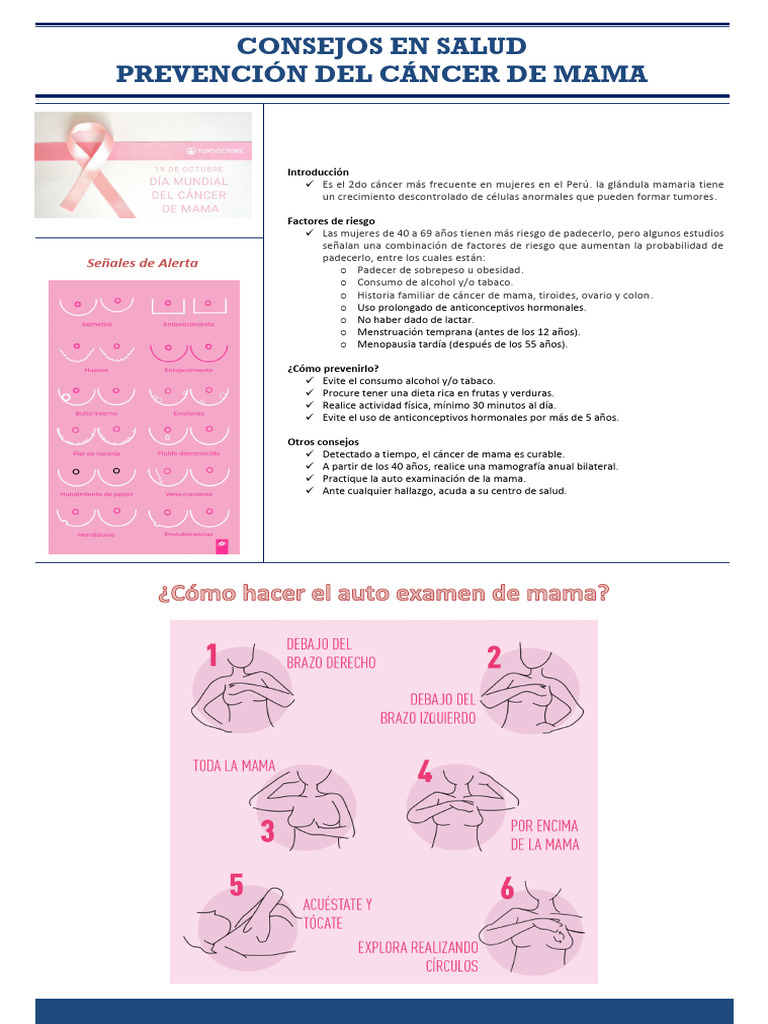 Infografia Prevencion Cancer de Mama | PDF | Relaciones personales ...