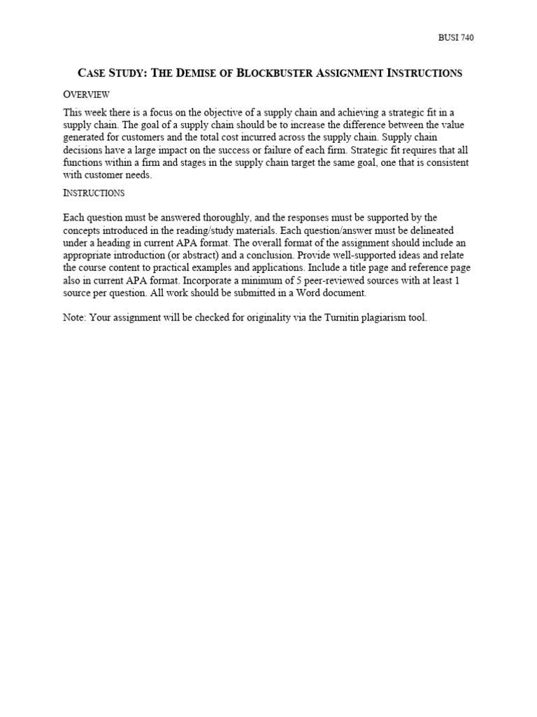 Blockbuster Case Study: Supply Chain Analysis | PDF