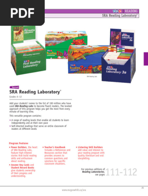 Sra Reading Laboratory Grades K 12 | PDF | Phonics | Written