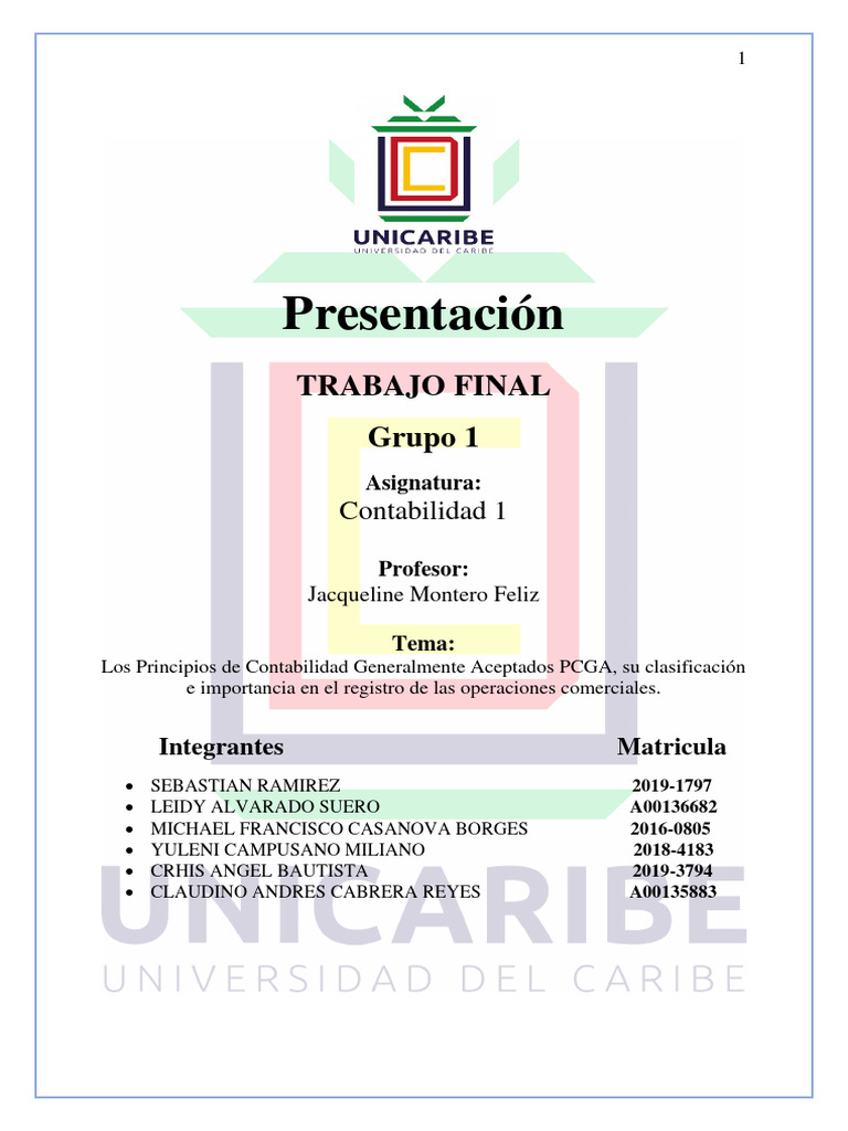 Trabajo Final-Contabilidad 1 | PDF | Contabilidad | Estado financiero