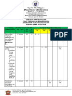 First Periodical Examination Science 9 2023-2024