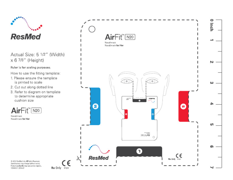 ResMed AirFit N20 Nasal Mask Fitting Template | PDF