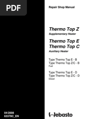 Webasto Manual - Thermo Top Z-C-E Workshop Manual | PDF.