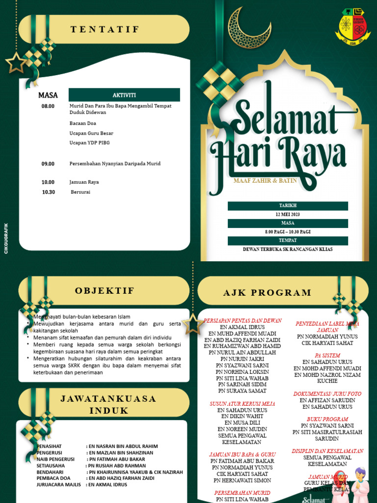 Template Buku Program Hari Raya 2022 Cikgugrafik | PDF