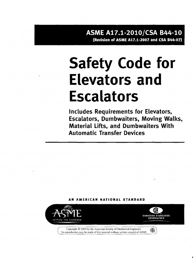 Safety Code For Elevators and Escalators III | PDF