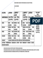 Jadual Latihan Rumah Sukan Sesi Petang