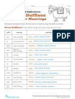 Common Suffixes and Their Meanings