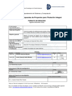 Ejemplo de Formato de Registro de Proyecto para Taller II
