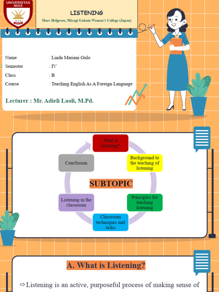 Teaching Listening in TEFL Classrooms | PDF | Top Down And Bottom Up ...
