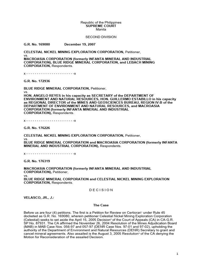 G.R. No. 169080 PDF Lease Mineral Rights