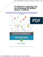 Full Download Test Bank For Effective Leadership and Management in Nursing 9th Edition Eleanor J Sullivan PDF Full Chapter