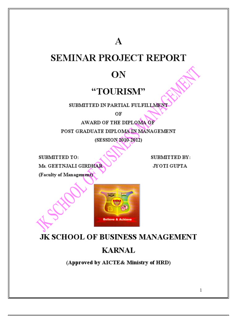 Seminar Report on Tourism Industry | PDF | Revenue | Tourism