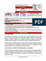 Acta de Finalización de Practica Profesional