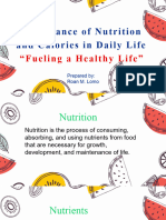 Importance of Nutrition and Calories in Daily Life - PE