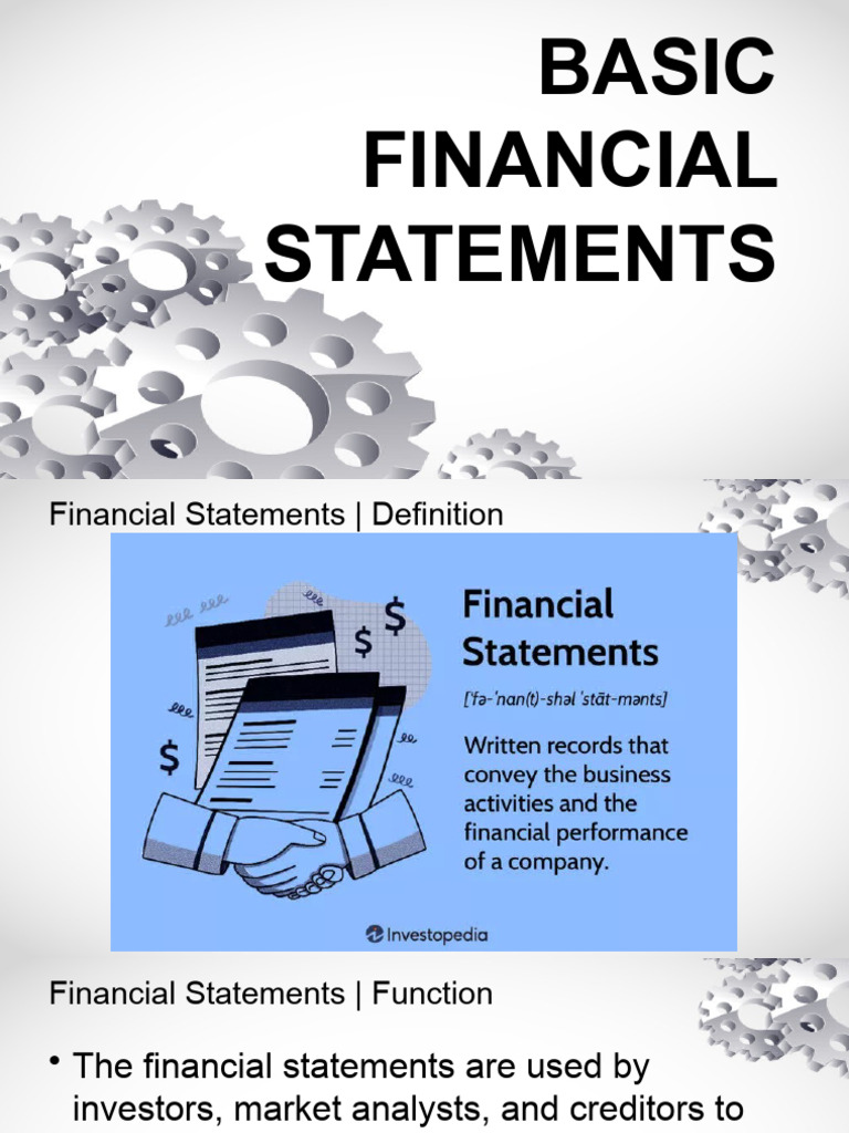 Financial Statements for Investors | PDF | Balance Sheet | Financial ...