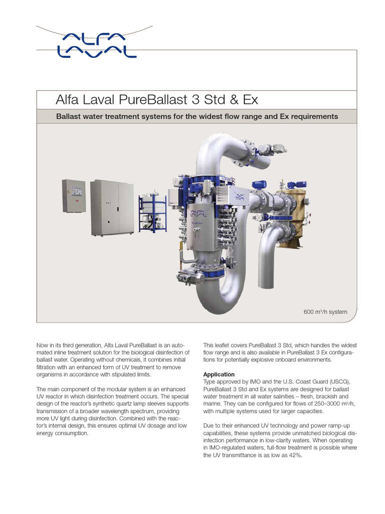 Alfa Laval PureBallast 3 Overview | PDF | Ultraviolet | Water