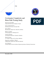 Cyclomatic Complexity and Basis Path Testing Study: NASA/TM 20205011566 NESC-RP-20-01515