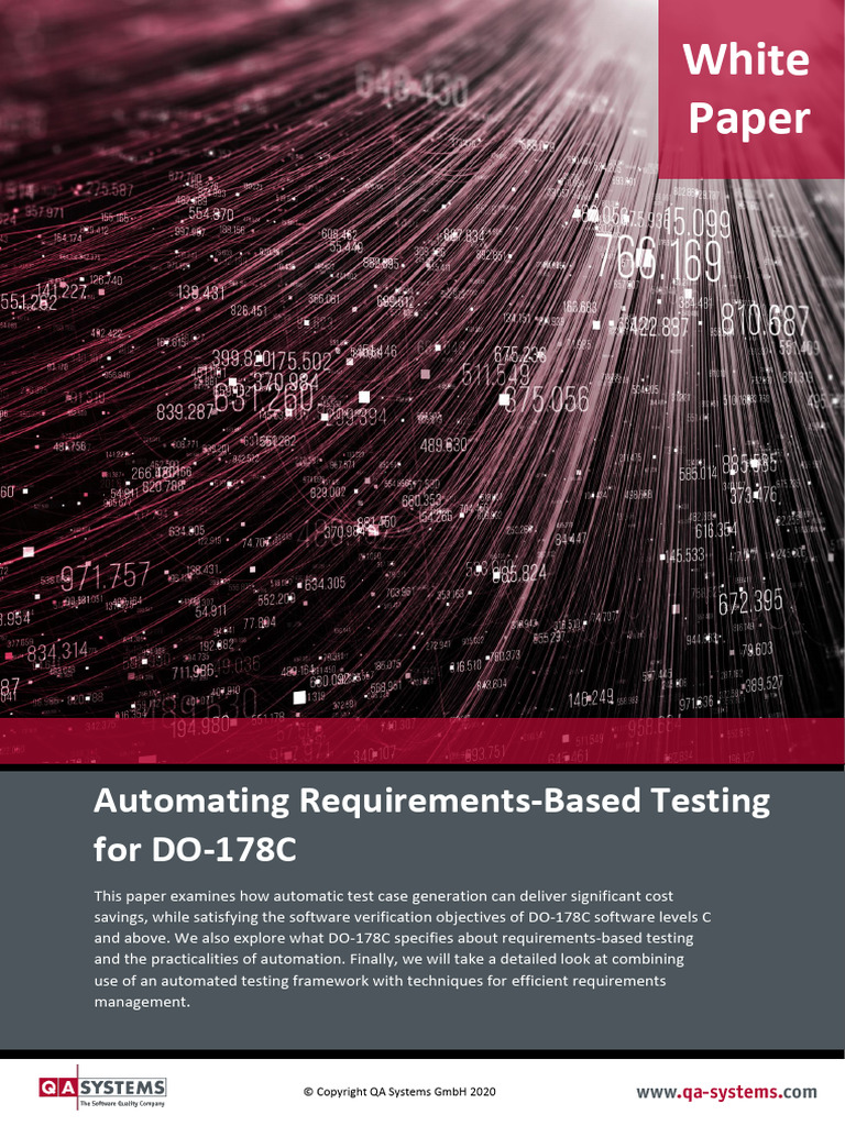 White Paper: Automating Requirements-Based Testing For DO-178C | PDF ...