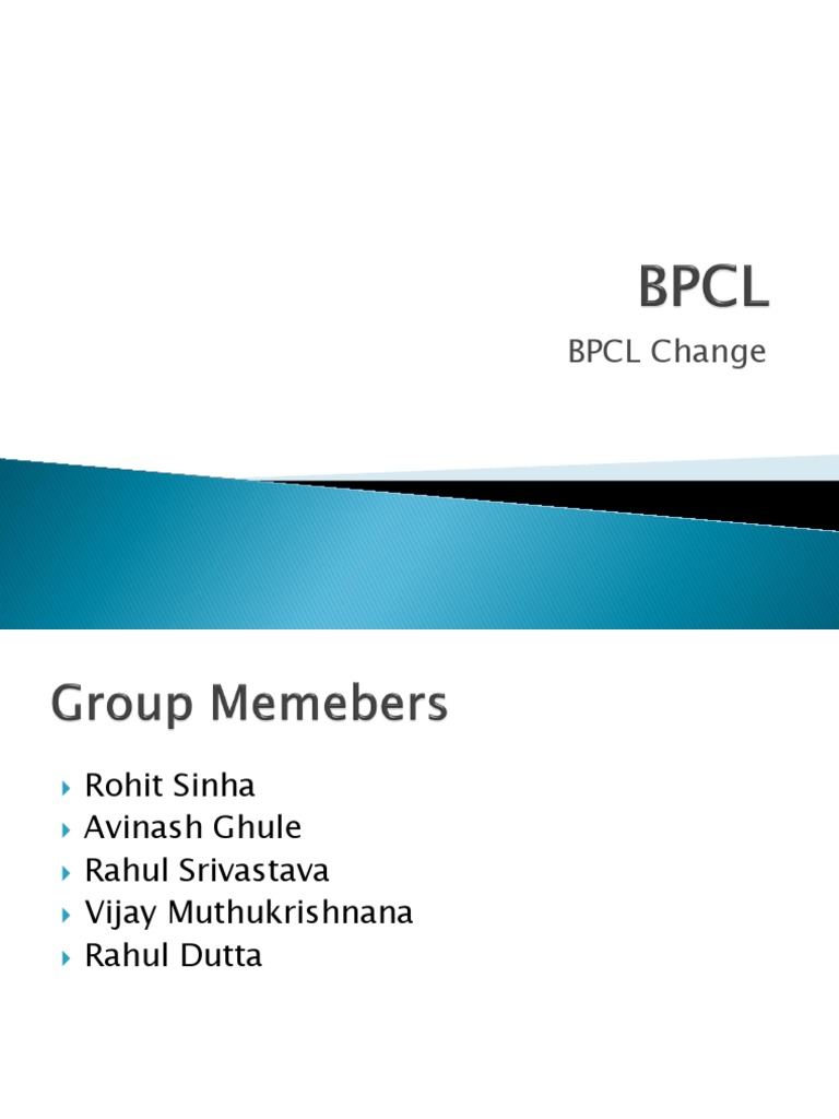 BPCL Change PDF Strategic Management Business Process