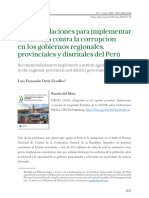 Recomendaciones para Implementar Un Sistema Contra La Corrupción en Los Gobiernos Regionales, Provinciales y Distritales Del Perú