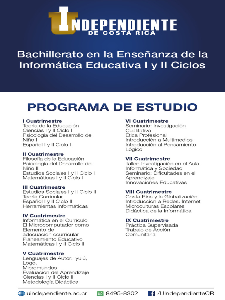 Bachillerato en Informática Educativa | PDF