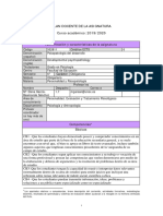 Plan Docente de La Asignatura Curso Académico: 2019/2020