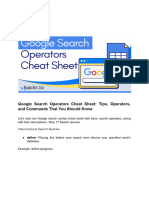 Google Search Operators Cheat Sheet - Hackr - Io PDF