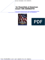 Full download Test Bank for Essentials of American Government 10th 0205825761 pdf full chapter