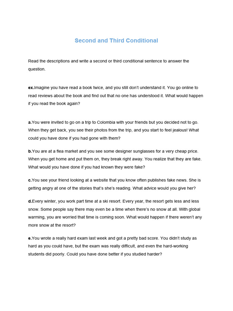 Conditional Sentences Practice | PDF | Language Arts & Discipline ...