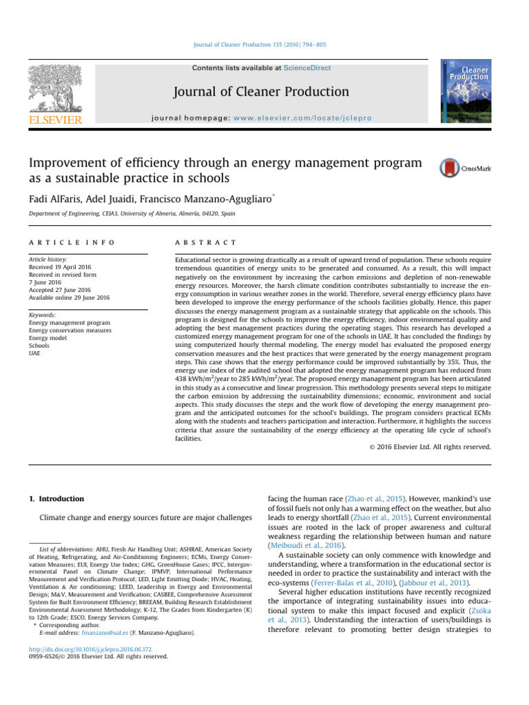 Energy Management for School Sustainability | PDF | Efficient Energy ...