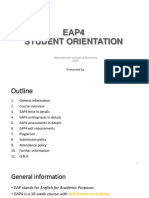 EAP4 Student Orientation - 2022