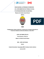 Categorización Urbana de Barrios y Colonias de La Ciudad de Olanchito en Función de Cobertura de Servicios Básicos Al Año 2014.