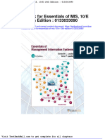 Full Download Test Bank For Essentials of Mis 10 e 10th Edition 0133033090 PDF Full Chapter