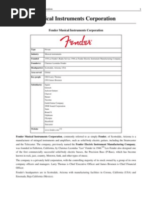 Fender Music Instruments Corporation