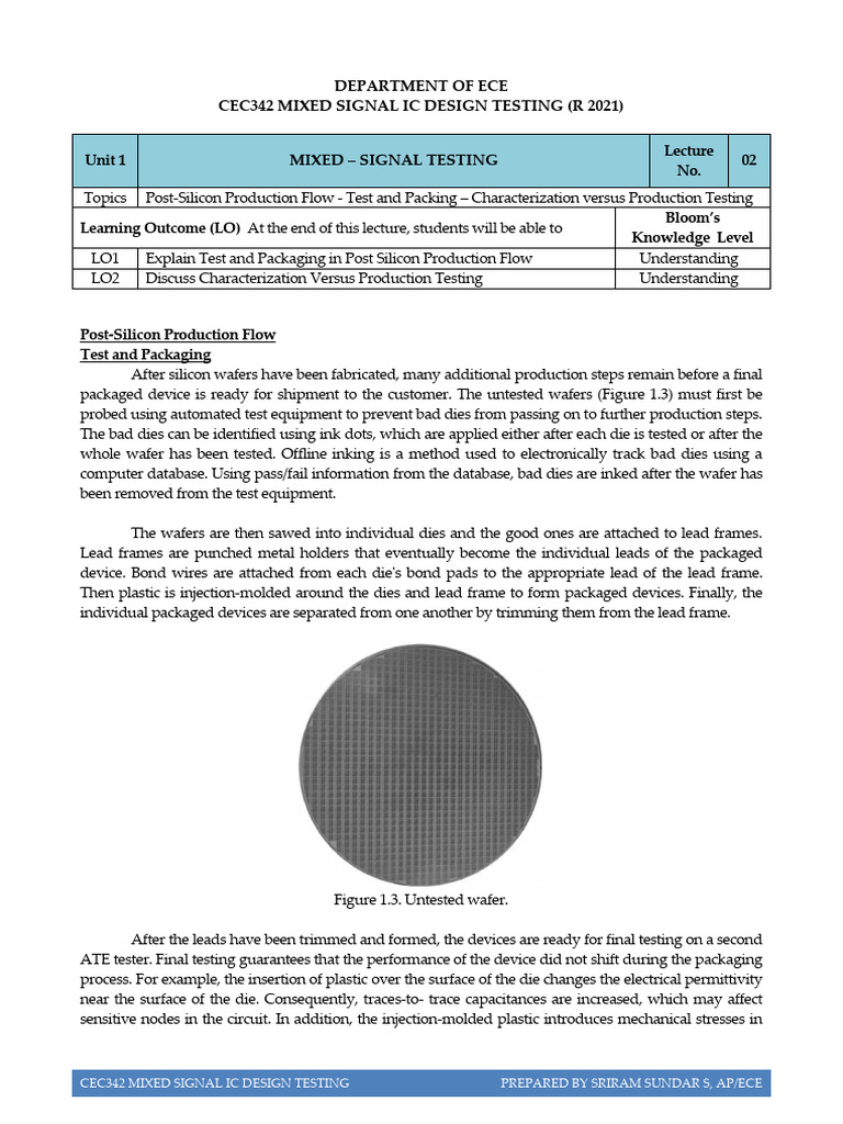 Post-Silicon Testing in IC Design | PDF | Mixed Signal Integrated ...