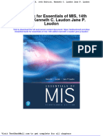 Full Download Test Bank For Essentials of Mis 14th Edition Kenneth C Laudon Jane P Laudon PDF Full Chapter
