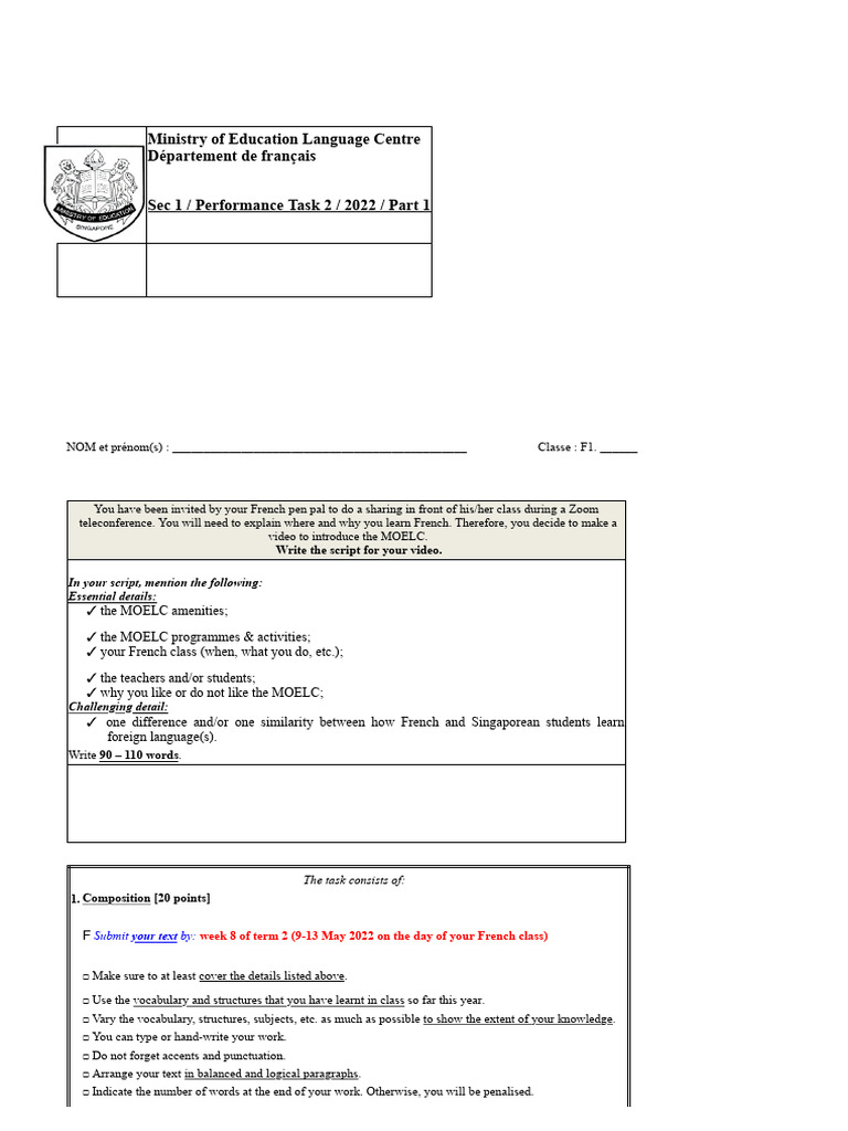 (F1.32) Performance Task 2 | PDF | Verb | Grammatical Conjugation